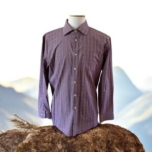 1901 Men’s Long Sleeve Plaid Red Shirt Size 34-35 Measures as XL Shirt